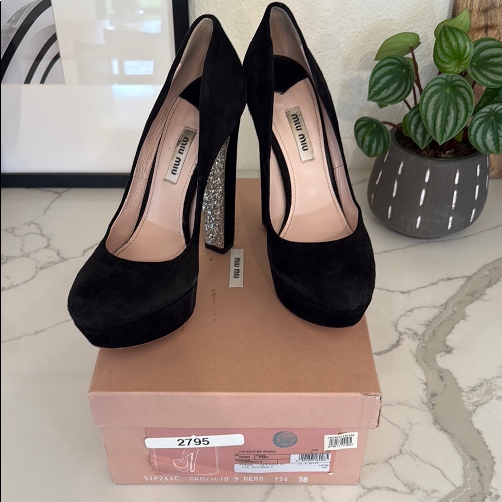 Miu Miu Black Platform Stiletto Heels